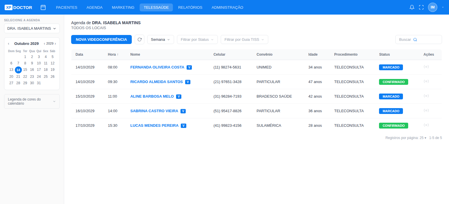 Telessaúde Agendada — XPDoctor Clinic